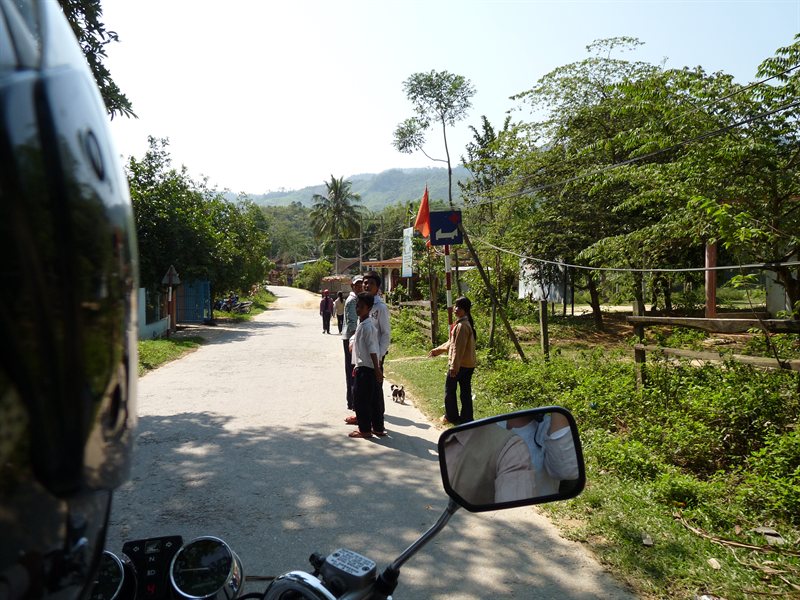 Passing through minority villages on the road to Da Nang