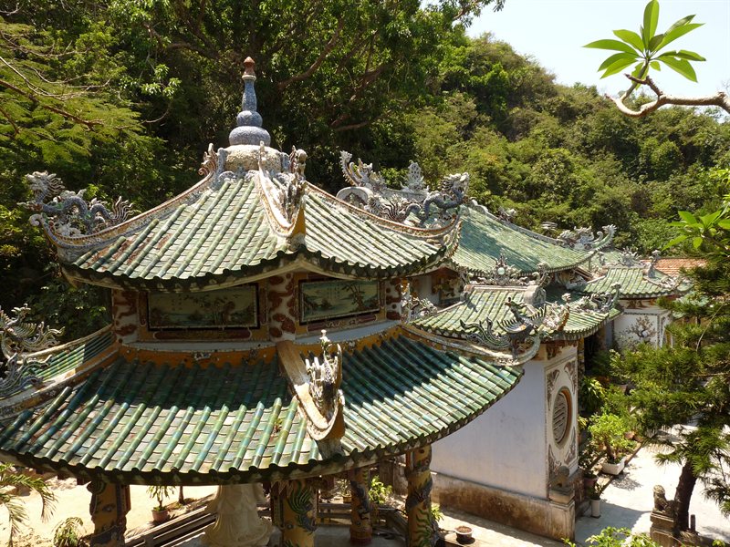 Temple roofs on Marble Mountain