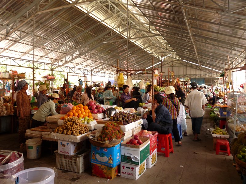 Inside the food section of the Central Market