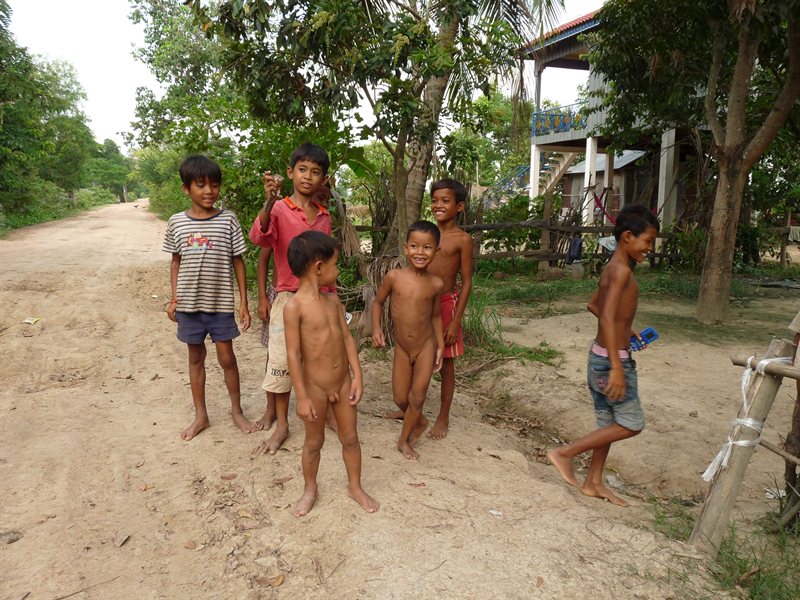 Local children in a village near Phnom Penh