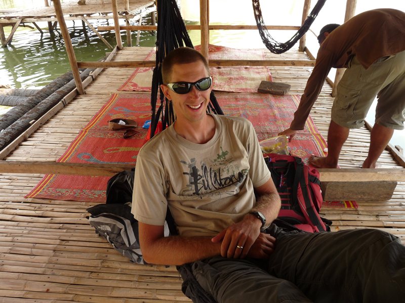 Ed chilling out in a hammock after lunch