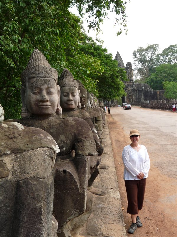 Claire at the Bayon Temple South Gate