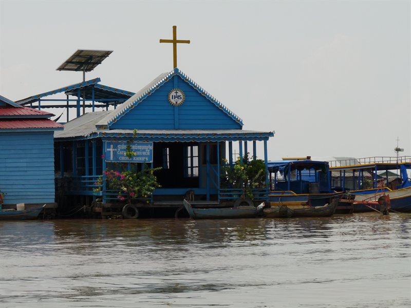 The Catholic church at Chong Khneas floating village