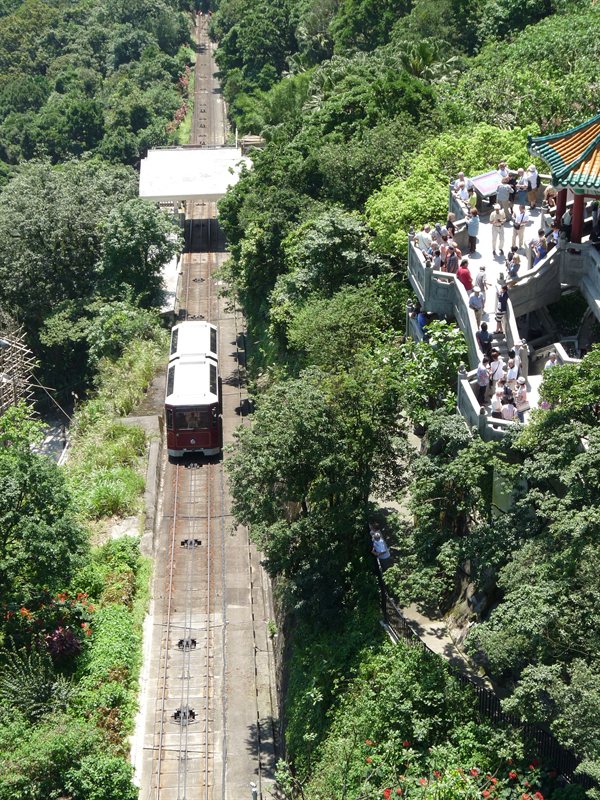 The Peak Tram arriving