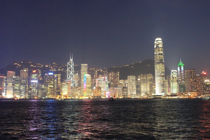 Hong Kong Island at night