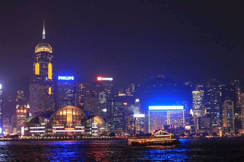 Hong Kong Island at night
