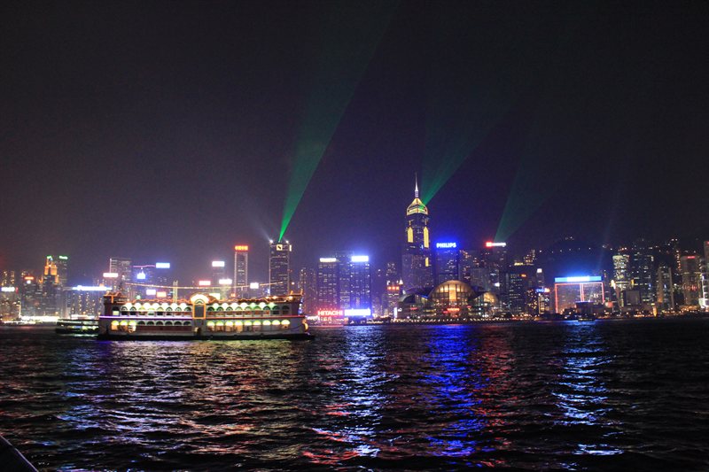 Hong Kong Island at night