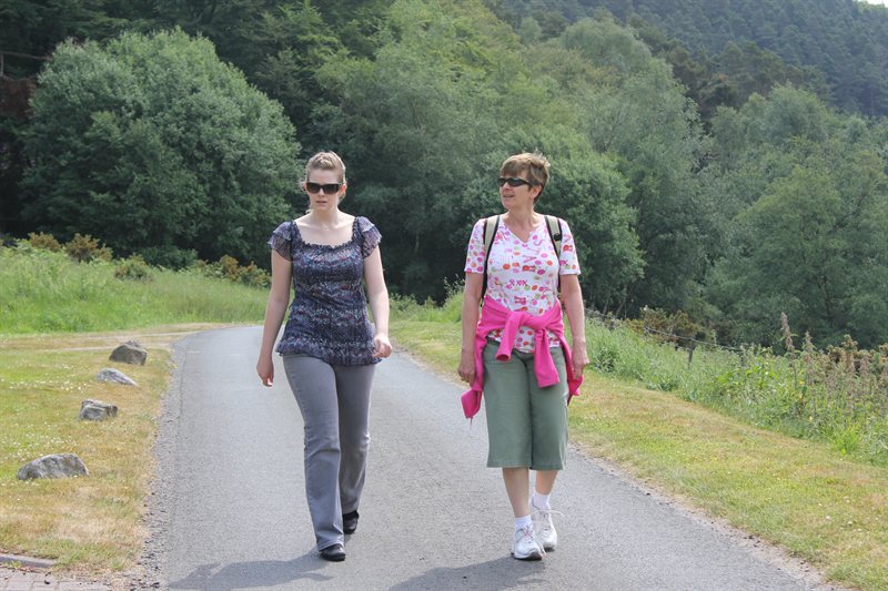 Victoria and Mum walking around Cragside