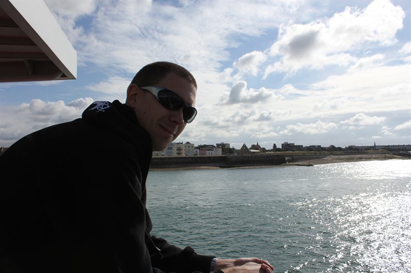 Ed on the Isle of Wight ferry