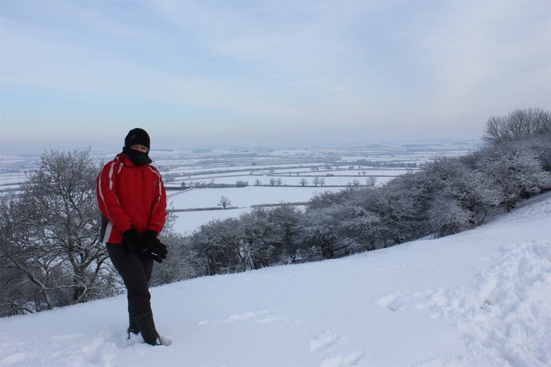 Claire on Burton Dassett Hills