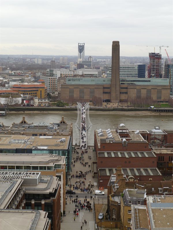 View over the Tate and Millennium Bridge