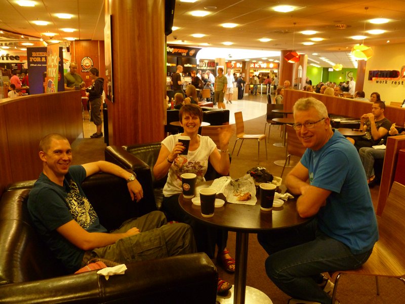 Breakfast at the EuroTunnel terminal prior to departure