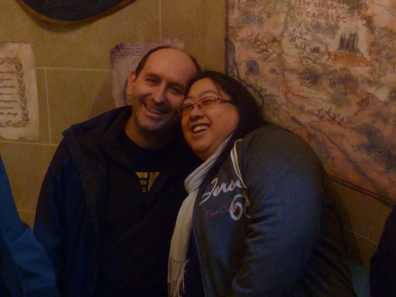 Paul and Virginia queuing for Merlin at Warwick Castle